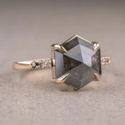 2.56 Carat Black Hexagon Diamond Engagement Ring, Ombre Jules Setting, 14k Yellow Gold 17 2.56 Carat Black Hexagon Diamond Engagement Ring, Ombre Jules Setting, 14k Yellow Gold -Point No Point Studio Store 220358 3 b00f76b8 0ff6 4128 8715 95d901eaeb20