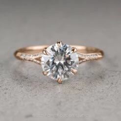 1.58 Carat Moissanite Engagement Ring, Mackenzie Setting, 14k Rose Gold