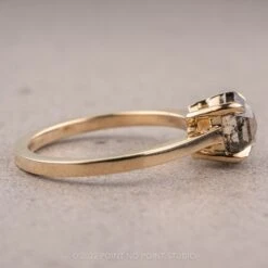 1.04 Carat Salt And Pepper Hexagon Diamond Engagement Ring, Lark Setting, 14K Yellow Gold 16 1.04 Carat Salt And Pepper Hexagon Diamond Engagement Ring, Lark Setting, 14K Yellow Gold -Point No Point Studio Store 220368 4