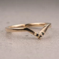 Triple Black Diamond Wedding Band, Quinn Setting, 14K Yellow Gold 10 Triple Black Diamond Wedding Band, Quinn Setting, 14K Yellow Gold -Point No Point Studio Store 220368WB 2