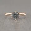 1.29 Carat Salt And Pepper Round Diamond Engagement Ring, Madeline Setting, 14k Rose Gold