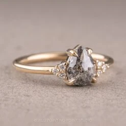 1.18 Carat Salt And Pepper Pear Diamond Engagement Ring, Quinn Setting, 14k Yellow Gold 11 1.18 Carat Salt And Pepper Pear Diamond Engagement Ring, Quinn Setting, 14k Yellow Gold -Point No Point Studio Store 220416 3 21257aed 1aab 4bd5 b7b4 9a681bca02be