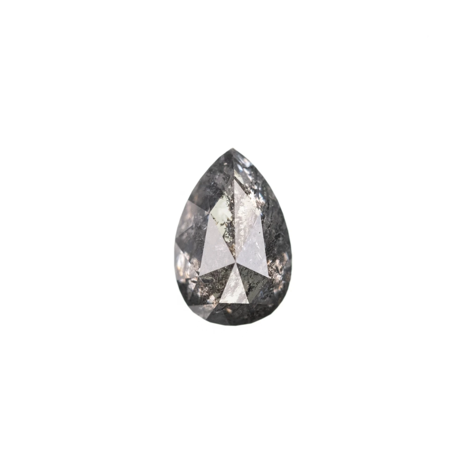 .80 Carat Salt And Pepper Rose Cut Pear Diamond 1 .80 Carat Salt And Pepper Rose Cut Pear Diamond