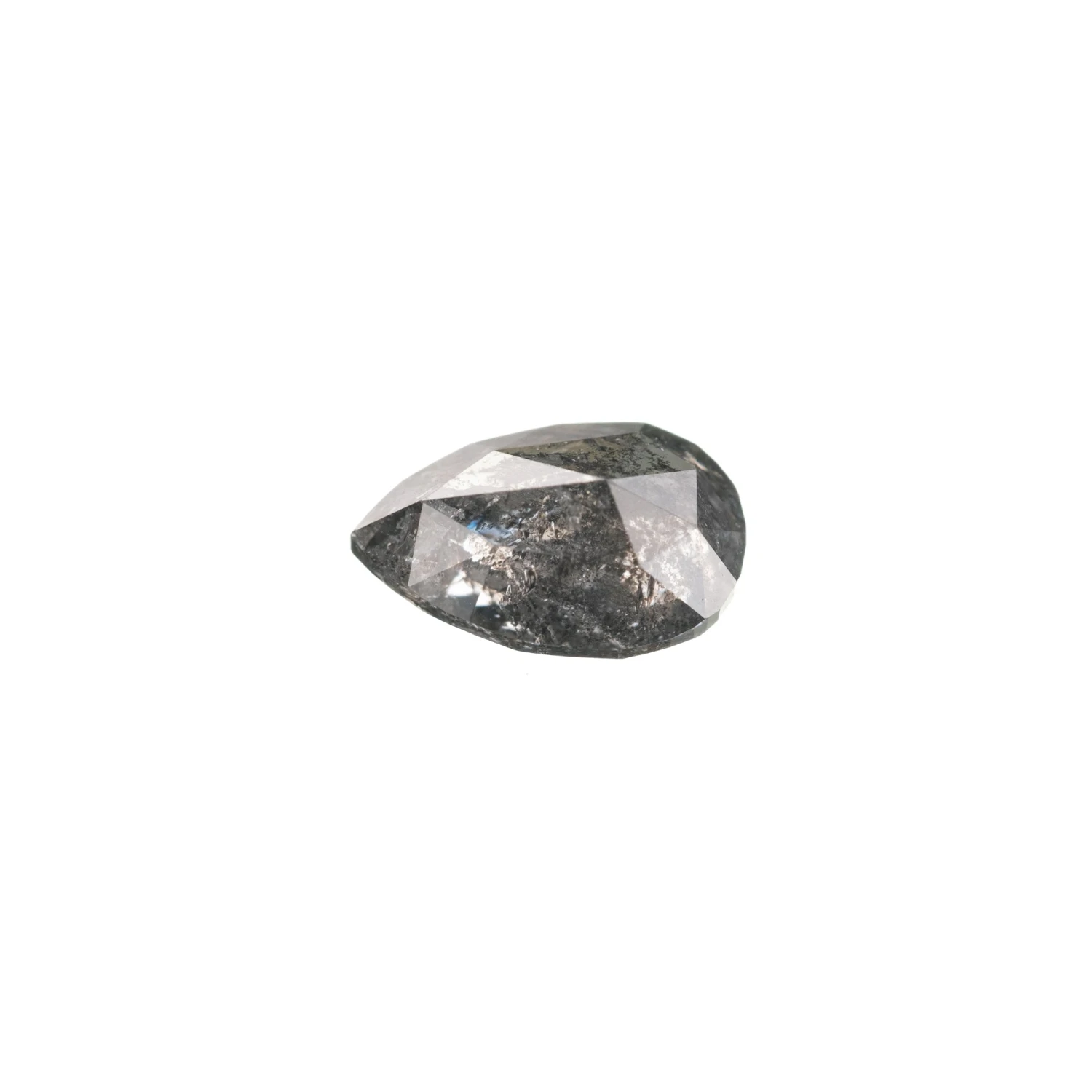 .80 Carat Salt And Pepper Rose Cut Pear Diamond 2 .80 Carat Salt And Pepper Rose Cut Pear Diamond - Image 2