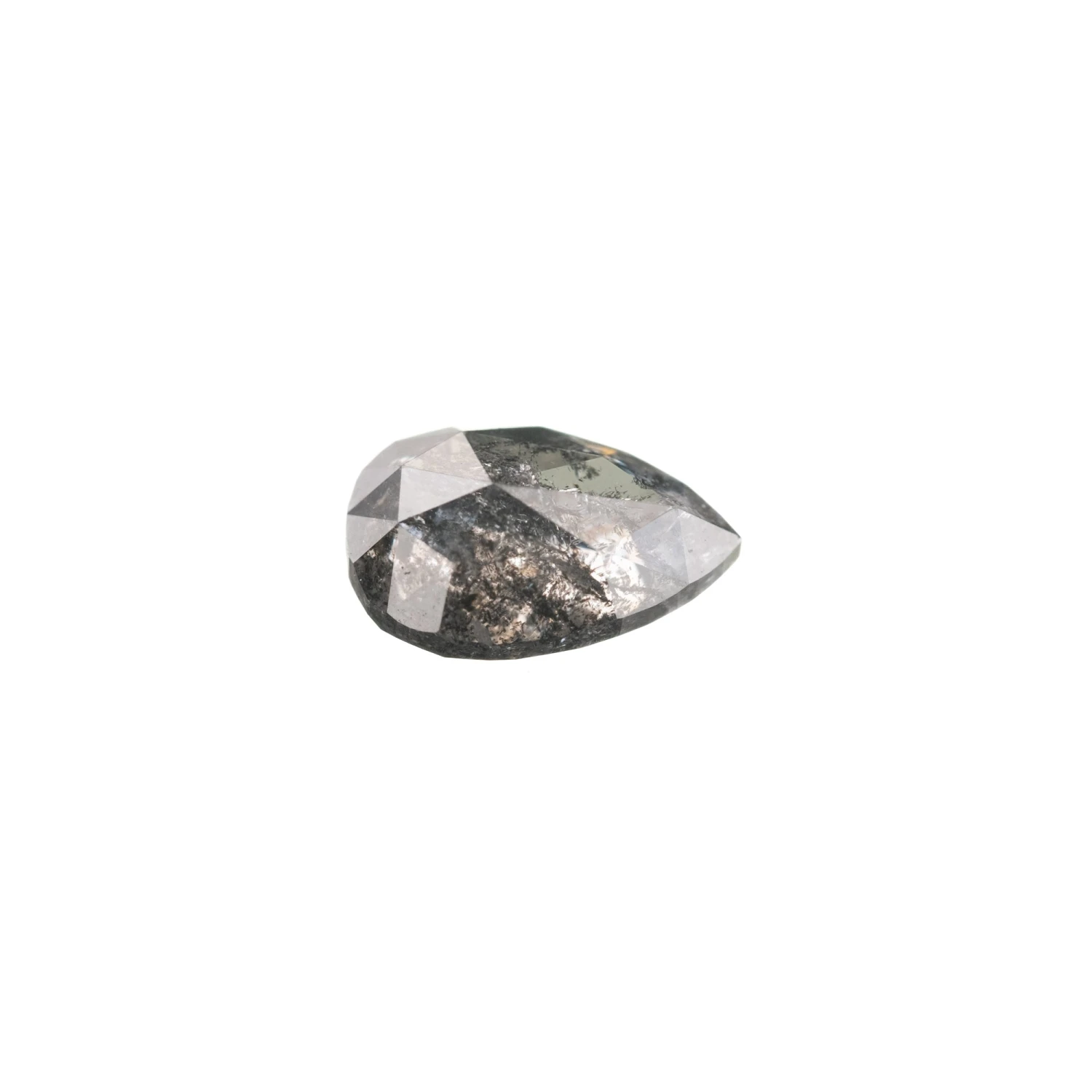 .80 Carat Salt And Pepper Rose Cut Pear Diamond 3 .80 Carat Salt And Pepper Rose Cut Pear Diamond - Image 3