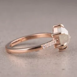 2.08 Carat Icy White Hexagon Diamond Engagement Ring, Jules Setting, 14K Rose Gold -Point No Point Studio Store 220438 3