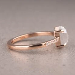 1.51 Carat Icy White Hexagon Diamond Engagement Ring, Jules Setting, 14K Rose Gold 12 1.51 Carat Icy White Hexagon Diamond Engagement Ring, Jules Setting, 14K Rose Gold -Point No Point Studio Store 220439 3
