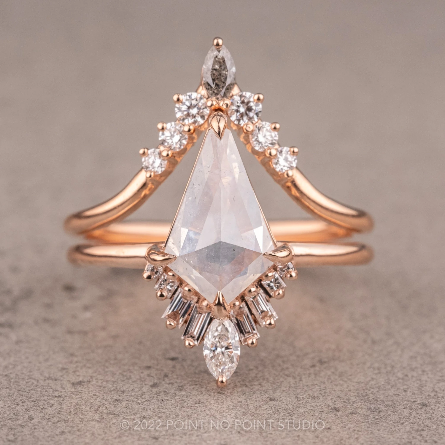 1.92 Carat Fancy White Kite Diamond Engagement Ring, Wren Setting, 14K Rose Gold 10 1.92 Carat Fancy White Kite Diamond Engagement Ring, Wren Setting, 14K Rose Gold - Image 10