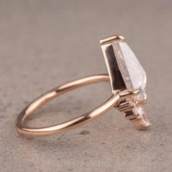 1.92 Carat Fancy White Kite Diamond Engagement Ring, Wren Setting, 14K Rose Gold 24 1.92 Carat Fancy White Kite Diamond Engagement Ring, Wren Setting, 14K Rose Gold -Point No Point Studio Store 220471 4