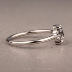 .86 Carat Salt And Pepper Oval Diamond Engagement Ring, Quinn Setting, 14K White Gold 12 .86 Carat Salt And Pepper Oval Diamond Engagement Ring, Quinn Setting, 14K White Gold -Point No Point Studio Store 220474 4