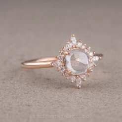 1.42 Carat Icy Grey Diamond Engagement Ring, Cosette Setting, 14k Rose Gold 17 1.42 Carat Icy Grey Diamond Engagement Ring, Cosette Setting, 14k Rose Gold -Point No Point Studio Store 220486 3