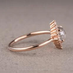 1.42 Carat Icy Grey Diamond Engagement Ring, Cosette Setting, 14k Rose Gold 18 1.42 Carat Icy Grey Diamond Engagement Ring, Cosette Setting, 14k Rose Gold -Point No Point Studio Store 220486 4