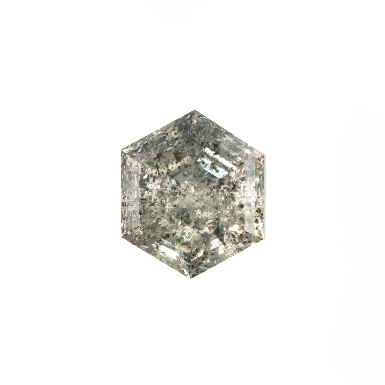1.92 Carat Salt And Pepper Step Cut Hexagon Diamond 1 1.92 Carat Salt And Pepper Step Cut Hexagon Diamond