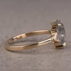 2.37tcw Salt And Pepper Emerald Cut Diamond Engagement Ring, Zoe Setting, 14K Yellow Gold -Point No Point Studio Store 220524 3