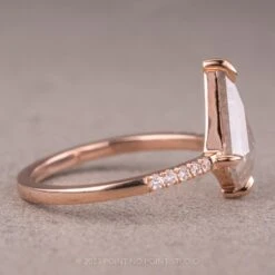 1.30 Carat Icy Grey Kite Diamond Engagement Ring, Jules Setting, 14K Rose Gold 20 1.30 Carat Icy Grey Kite Diamond Engagement Ring, Jules Setting, 14K Rose Gold -Point No Point Studio Store 230020 3