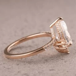 2.48 Carat Pear Moissanite Engagement Ring, Kanara Setting, 14K Rose Gold -Point No Point Studio Store 230137RG 2