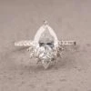 2.48 Carat Pear Moissanite Engagement Ring, Kanara Setting, Platinum