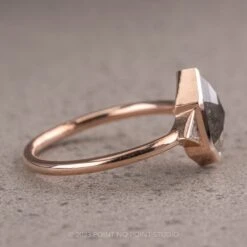 1.26 Carat Black Speckled Hexagon Diamond Engagement Ring, Zoe Setting, 14K Rose Gold -Point No Point Studio Store 230139 3 fa4a328e 8d51 4451 a210 31b6d59af7b1