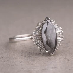 1.99 Carat Salt And Pepper Marquise Diamond Engagement Ring, Olive Setting, 14k White Gold 25 1.99 Carat Salt And Pepper Marquise Diamond Engagement Ring, Olive Setting, 14k White Gold -Point No Point Studio Store 230152 3 0154bd78 0b79 4180 9aa4 a24a09f5b62d