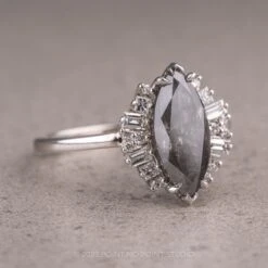 1.99 Carat Salt And Pepper Marquise Diamond Engagement Ring, Olive Setting, Platinum 25 1.99 Carat Salt And Pepper Marquise Diamond Engagement Ring, Olive Setting, Platinum -Point No Point Studio Store 230152 3 8adddb44 636f 409e 9697 0fbb31b360ce