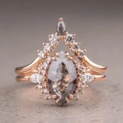 1.95 Carat Black Speckled Marquise Diamond Engagement Ring, Olivia Setting, 14K Rose Gold 20 1.95 Carat Black Speckled Marquise Diamond Engagement Ring, Olivia Setting, 14K Rose Gold -Point No Point Studio Store 230154 1