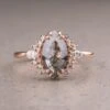 1.95 Carat Black Speckled Marquise Diamond Engagement Ring, Olivia Setting, 14K Rose Gold