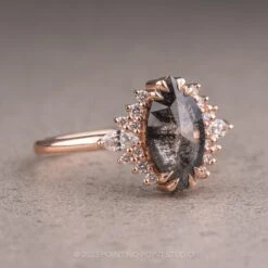 1.95 Carat Black Speckled Marquise Diamond Engagement Ring, Olivia Setting, 14K Rose Gold 18 1.95 Carat Black Speckled Marquise Diamond Engagement Ring, Olivia Setting, 14K Rose Gold -Point No Point Studio Store 230154 3