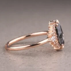 1.95 Carat Black Speckled Marquise Diamond Engagement Ring, Olivia Setting, 14K Rose Gold 19 1.95 Carat Black Speckled Marquise Diamond Engagement Ring, Olivia Setting, 14K Rose Gold -Point No Point Studio Store 230154 4