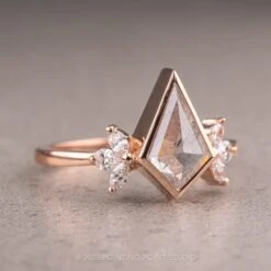 2.08 Carat Salt And Pepper Kite Diamond Engagement Ring, Bezel Quinn Setting, 14K Rose Gold -Point No Point Studio Store 230169 2 12d4381b 76fa 481c b84e 8ae522563093