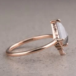 1.35 Carat Salt And Pepper Kite Diamond Engagement Ring, Ava Setting, 14K Rose Gold 12 1.35 Carat Salt And Pepper Kite Diamond Engagement Ring, Ava Setting, 14K Rose Gold -Point No Point Studio Store 230182 3