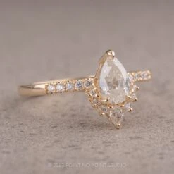1.26 Carat Icy White Pear Diamond Engagement Ring, Avaline Setting, 14K Yellow Gold -Point No Point Studio Store 230191 2 f09e6f40 5524 4b05 ae18 793c882b5d02