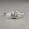 1.03 Carat Salt And Pepper Oval Diamond Engagement Ring, Zoe Setting, Platinum