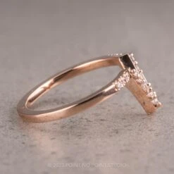 Round And Baguette Diamond V Band, Extra Diamond Large Paloma Setting, 14K Rose Gold 12 Round And Baguette Diamond V Band, Extra Diamond Large Paloma Setting, 14K Rose Gold -Point No Point Studio Store 230241WB 3