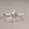.77 Carat Salt And Pepper Kite Diamond Engagement Ring, Avaline Setting, Platinum