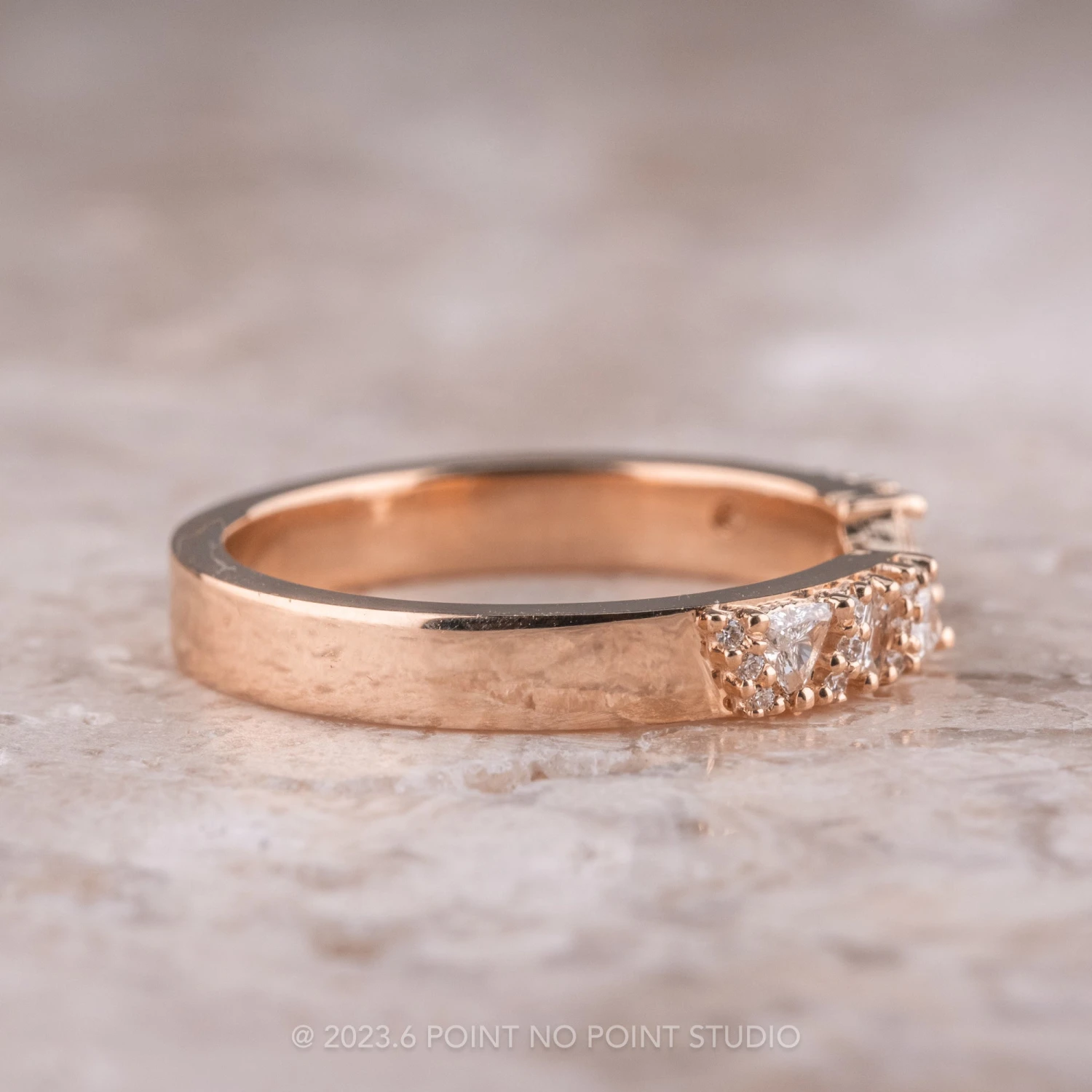 Diamond Wedding Cuff, Stardust Setting, 14K Rose Gold 8 Diamond Wedding Cuff, Stardust Setting, 14K Rose Gold - Image 8