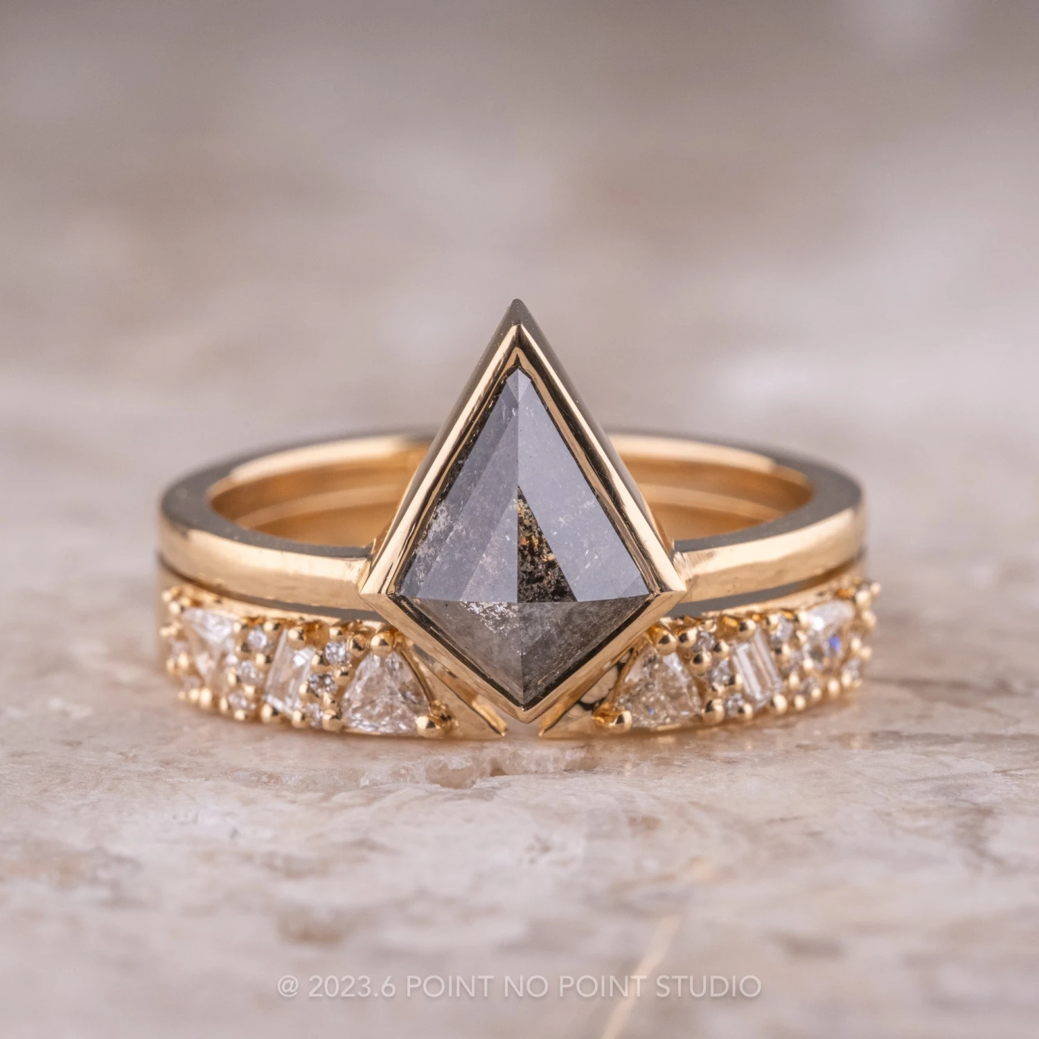 Diamond Wedding Cuff, Stardust Setting, 14K Yellow Gold 3 Diamond Wedding Cuff, Stardust Setting, 14K Yellow Gold - Image 3