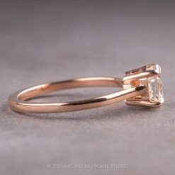 1.20 Carat Clear Hexagon Diamond Engagement Ring, Lark Setting, 14K Rose Gold -Point No Point Studio Store 230332 2
