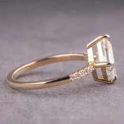 Lozenge Moissanite And Diamond Engagement Ring, Jules Setting, 14K Yellow Gold 8 Lozenge Moissanite And Diamond Engagement Ring, Jules Setting, 14K Yellow Gold -Point No Point Studio Store 230389 2 7913b16f 2051 4423 805d 8af38ddf965e