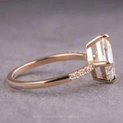 Lozenge Moissanite And Diamond Engagement Ring, Jules Setting, 14K Rose Gold -Point No Point Studio Store 230389RG 2