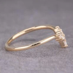Diamond Wedding Band, Cassiopeia Setting, 14k Yellow Gold -Point No Point Studio Store 230408WB 2