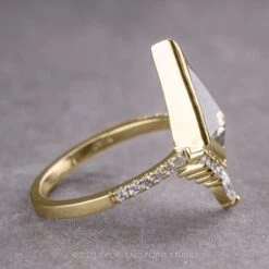 1.53 Carat Salt And Pepper Kite Diamond Engagement Ring, Bezel Avaline Setting, 14k Yellow Gold 6 1.53 Carat Salt And Pepper Kite Diamond Engagement Ring, Bezel Avaline Setting, 14k Yellow Gold -Point No Point Studio Store 230414YG 2