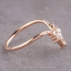 Icy White Diamond Wedding Ring, Flora Setting, 14K Rose Gold -Point No Point Studio Store 230439WB 2