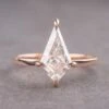 2 Carat Kite Moissanite Engagement Ring, Lark Setting, 14K Rose Gold