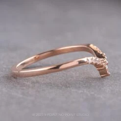 White Diamond Wedding Band, Robin Setting, 14K Rose Gold -Point No Point Studio Store 230444WB 2