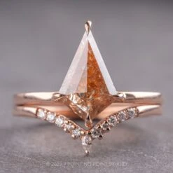 White Diamond Wedding Band, Robin Setting, 14K Rose Gold -Point No Point Studio Store 230444WB 3