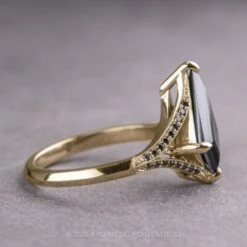 1.34 Carat Black Kite Moissanite Engagement Ring, Mackenzie Setting, 14k Yellow Gold -Point No Point Studio Store 230448YG 2
