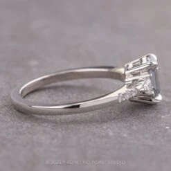 1.14 Carat Grey Hexagon Moissanite Engagement Ring, Liza Setting, Platinum -Point No Point Studio Store 230464 2