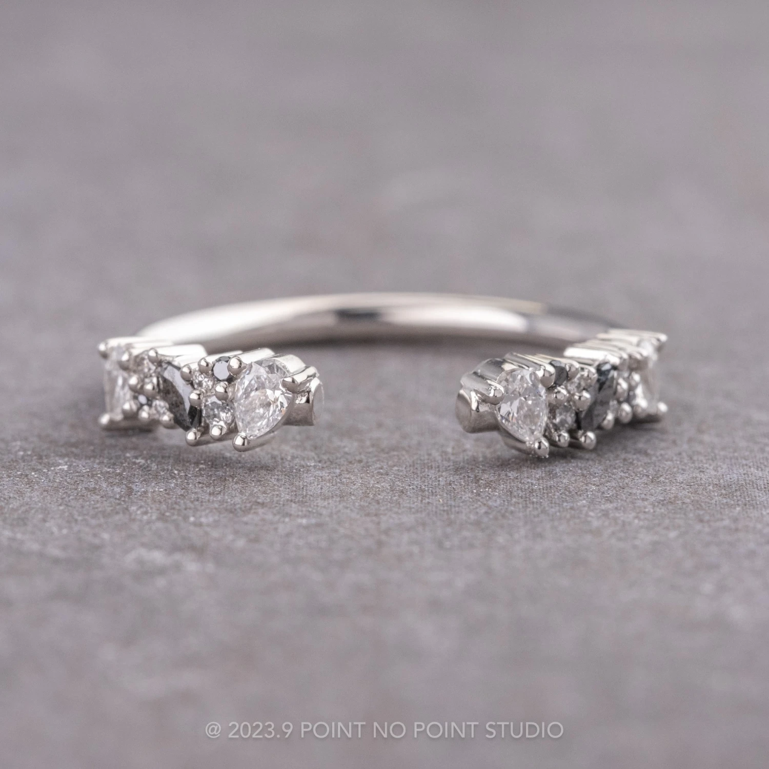 Ombre Diamond Wedding Cuff, Gemini Setting, Platinum 13 Ombre Diamond Wedding Cuff, Gemini Setting, Platinum - Image 13