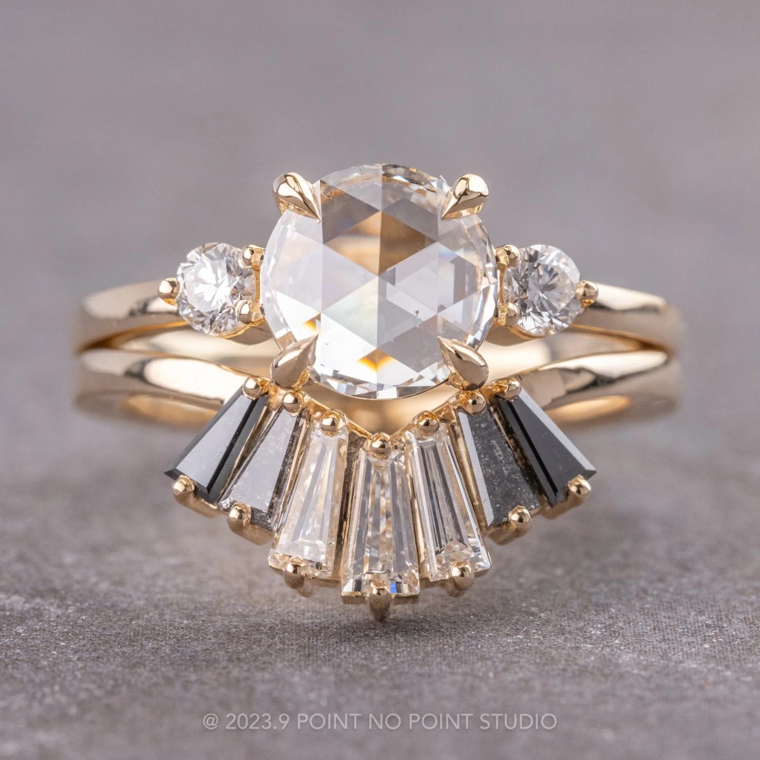 Ombre Baguette Diamond Wedding Band, Chenoa Setting, 14K Yellow Gold 8 Ombre Baguette Diamond Wedding Band, Chenoa Setting, 14K Yellow Gold - Image 8