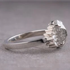 3.16 Carat Salt And Pepper Hexagon Diamond Engagement Ring, Monarch Setting, Platinum 10 3.16 Carat Salt And Pepper Hexagon Diamond Engagement Ring, Monarch Setting, Platinum -Point No Point Studio Store 230500 2